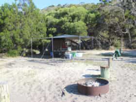 Beachfront camping at Waddy Point Fraser Island