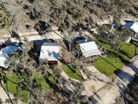 Aerial view of the cabins