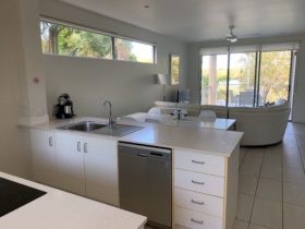 Open plan kitchen flowing into