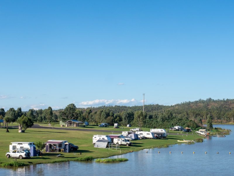 Camping by the water at Mingo Crossing Caravan and Recreation Park