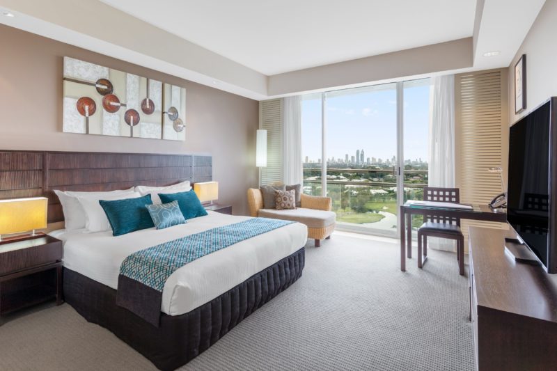 RACV Royal Pines Resort Hotel room with bed and view