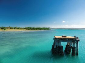 Iconic Torres Strait Islands view from the Horn Island Jetty to Thursday Island