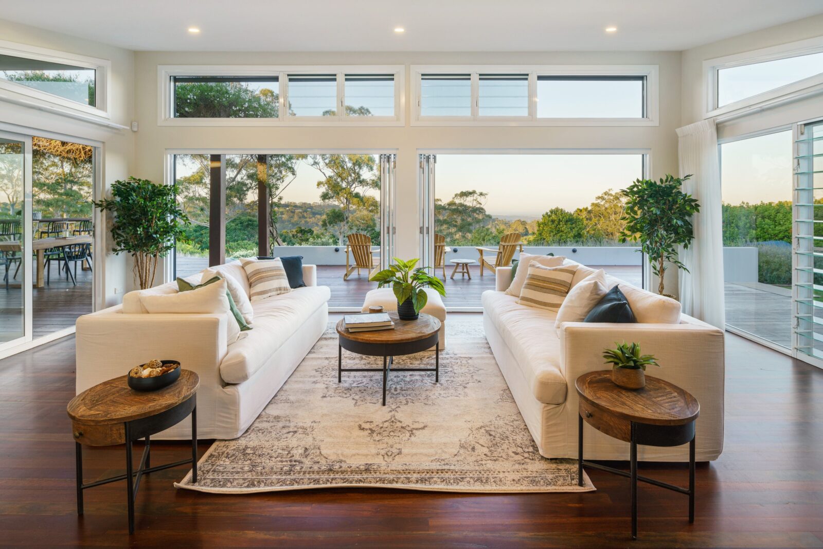 Living room with hinterland views