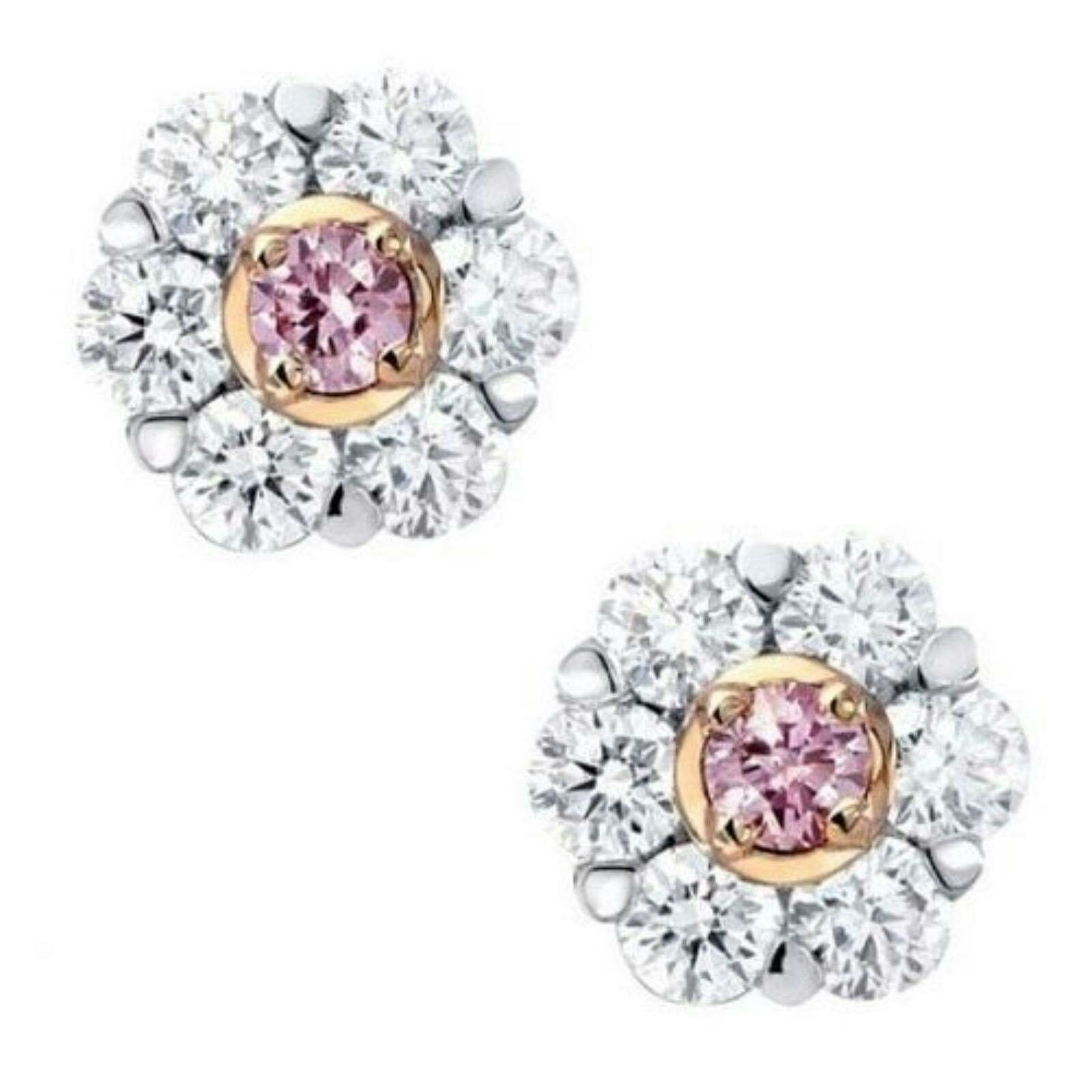 Pink Australian Argyle Diamond Daisy Earrings
