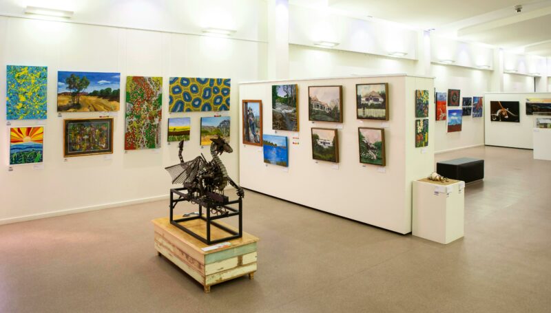 Art works installed in the Banana Shire Regional Art Gallery