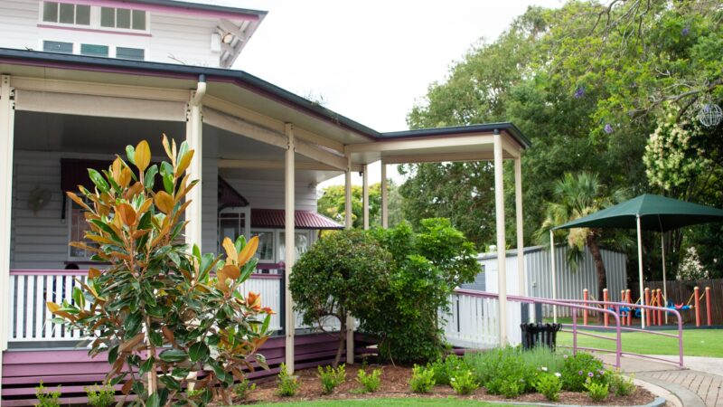 showing house deck and garden