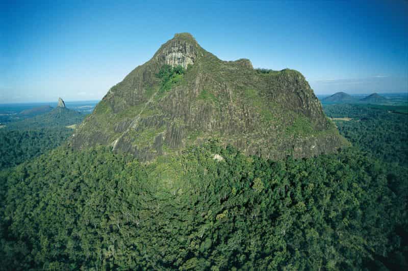 Mountain (a volcanic plug) rising above forest