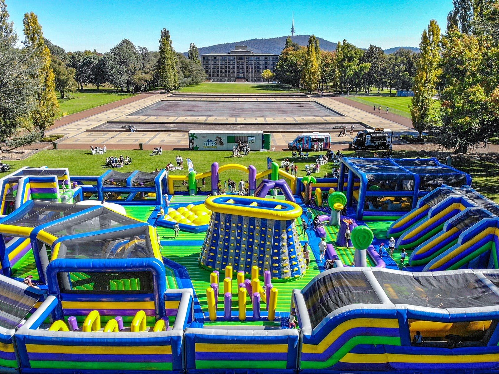 Aerial view of Australia's biggest jumping castle