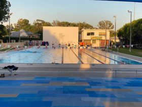 Sunrise at the new pool looking down lanes