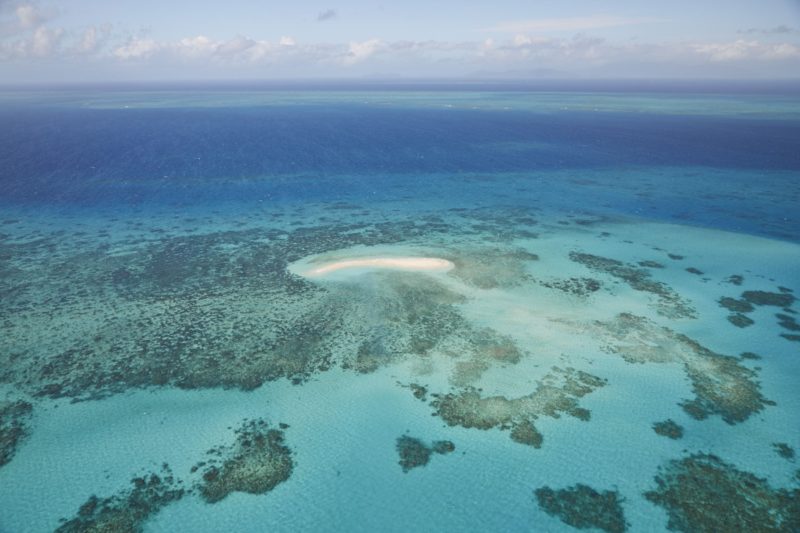 Sand cay on the Great Barrier Reef off Cairns