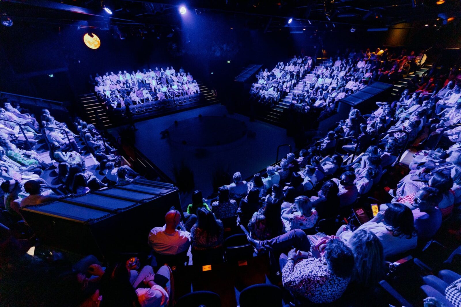 The Roundhouse theatre with a full crowd.