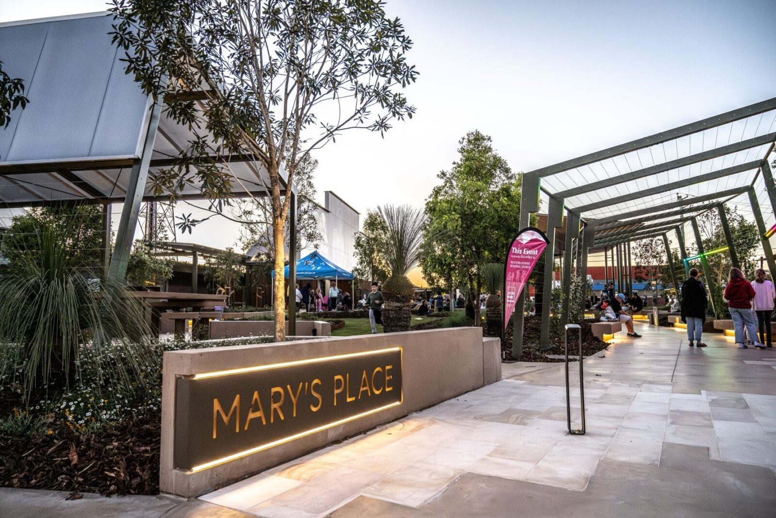 A beautiful public space dedicated to Mary Barry, local icon and owner of the Commercial Hotel.