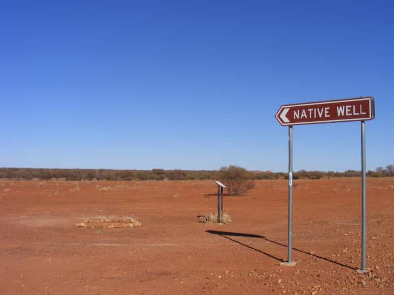 Just by the side of the road, west of Windorah are two Native Wells.