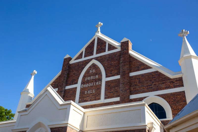 photo of the front detail of St Pauls Anglican Church Maryborough memorial hall