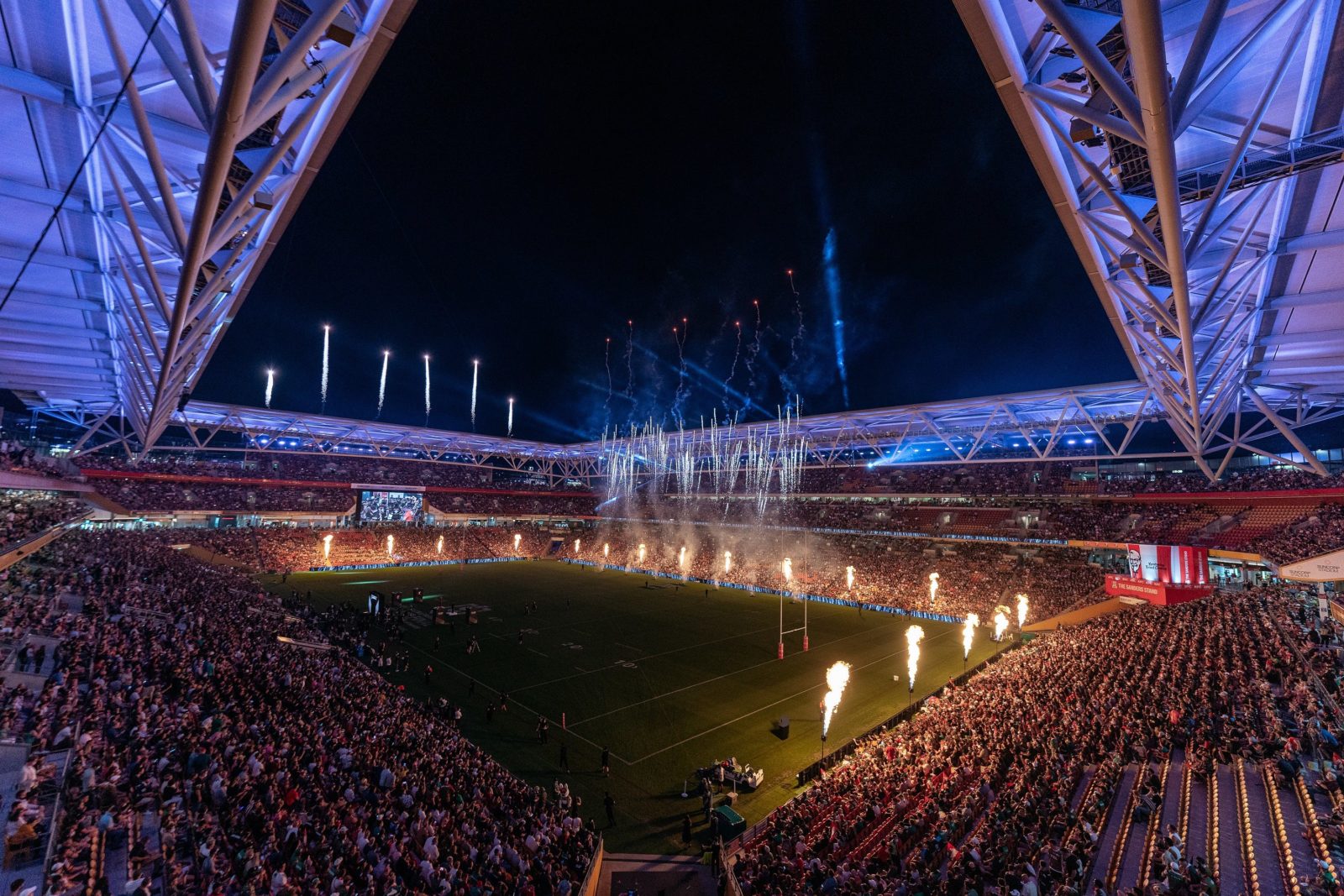 An image of the pre game show during the 2021 NRL Grand Final