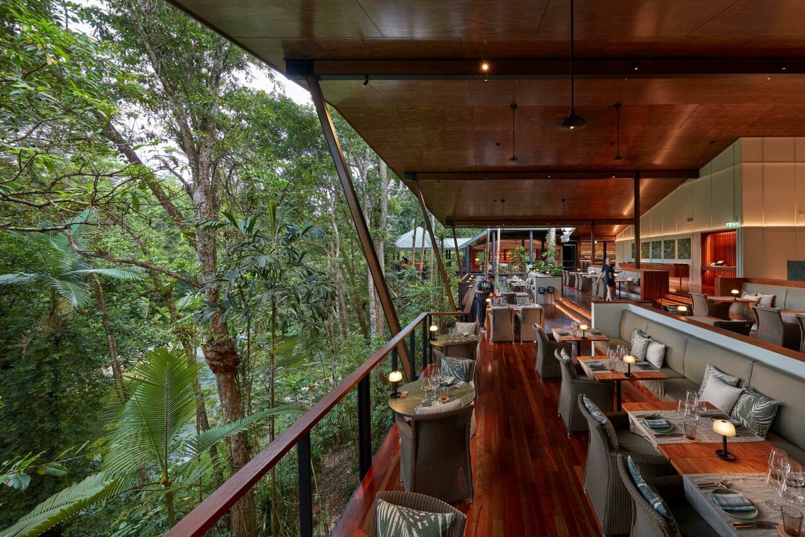 Open-air lodge restaurant