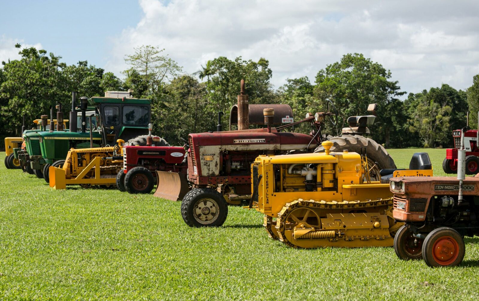 Display of old tractors