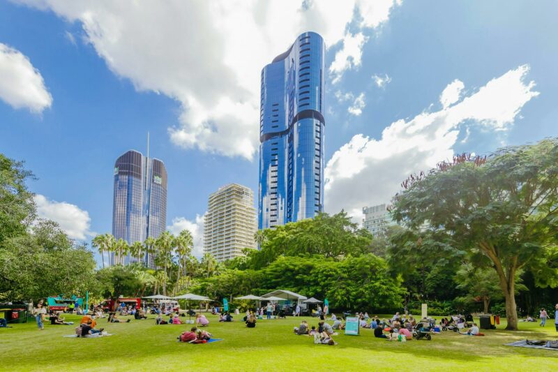 A wide shot of Gigs & Picnics in the City Botanic Gardens