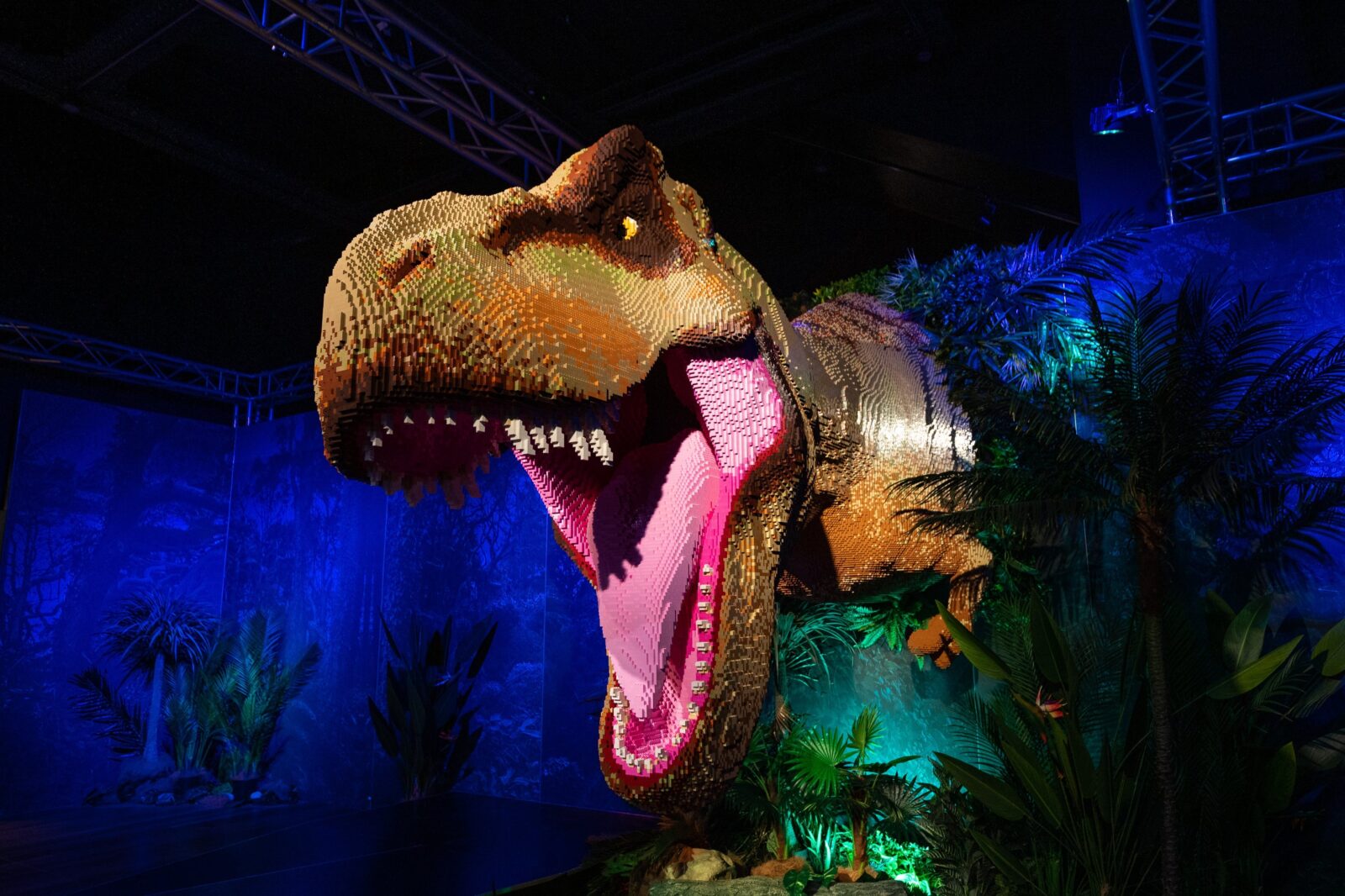 T-rex dinosaur made of LEGO bricks