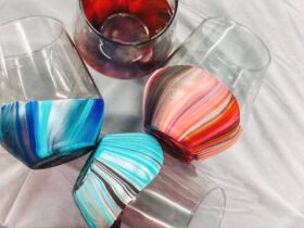 Marbled wine glass