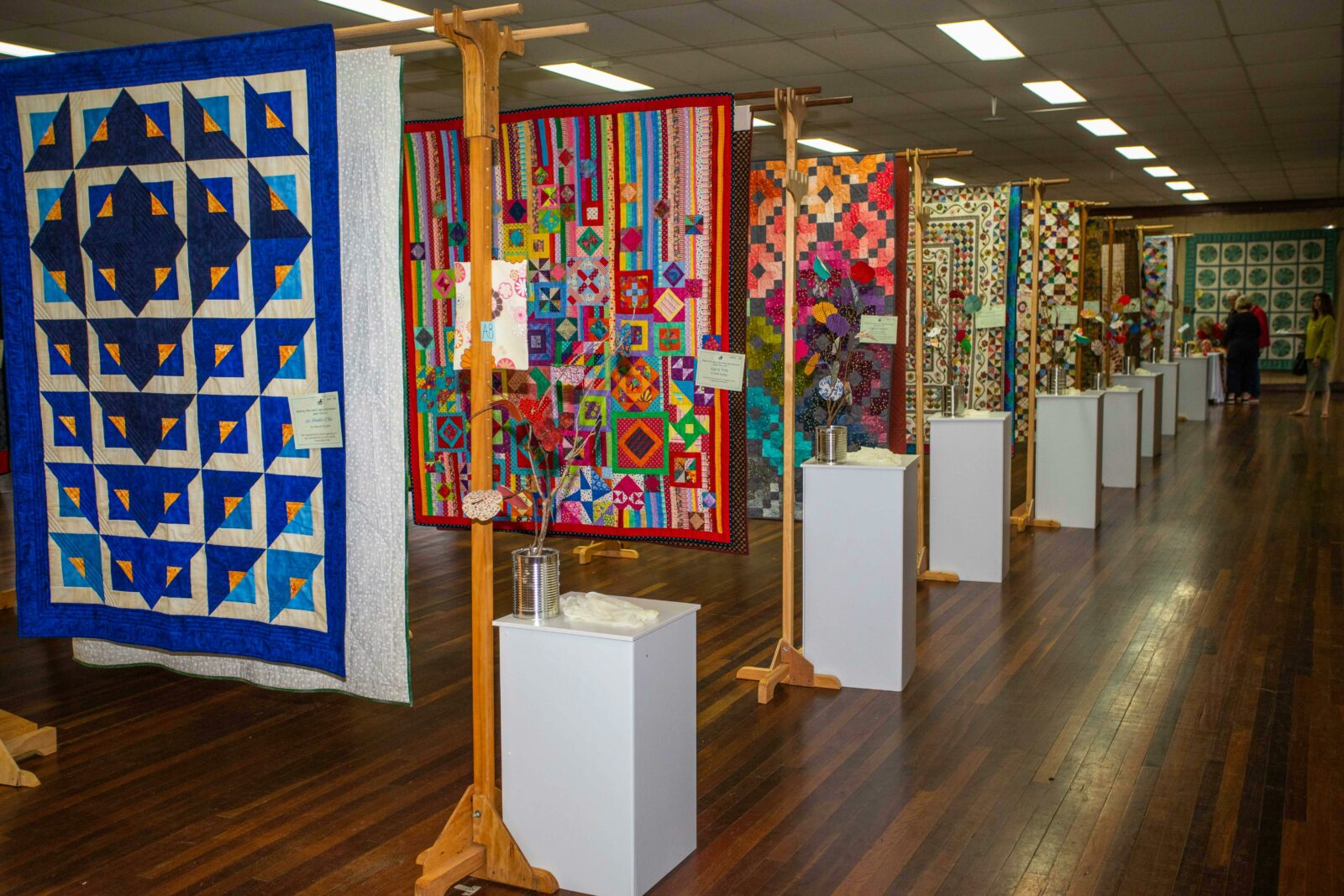 quilts on display