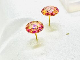 glitter resin earrings