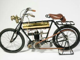 A rare Spencer motorcycle recreated with original parts and on display at the museum