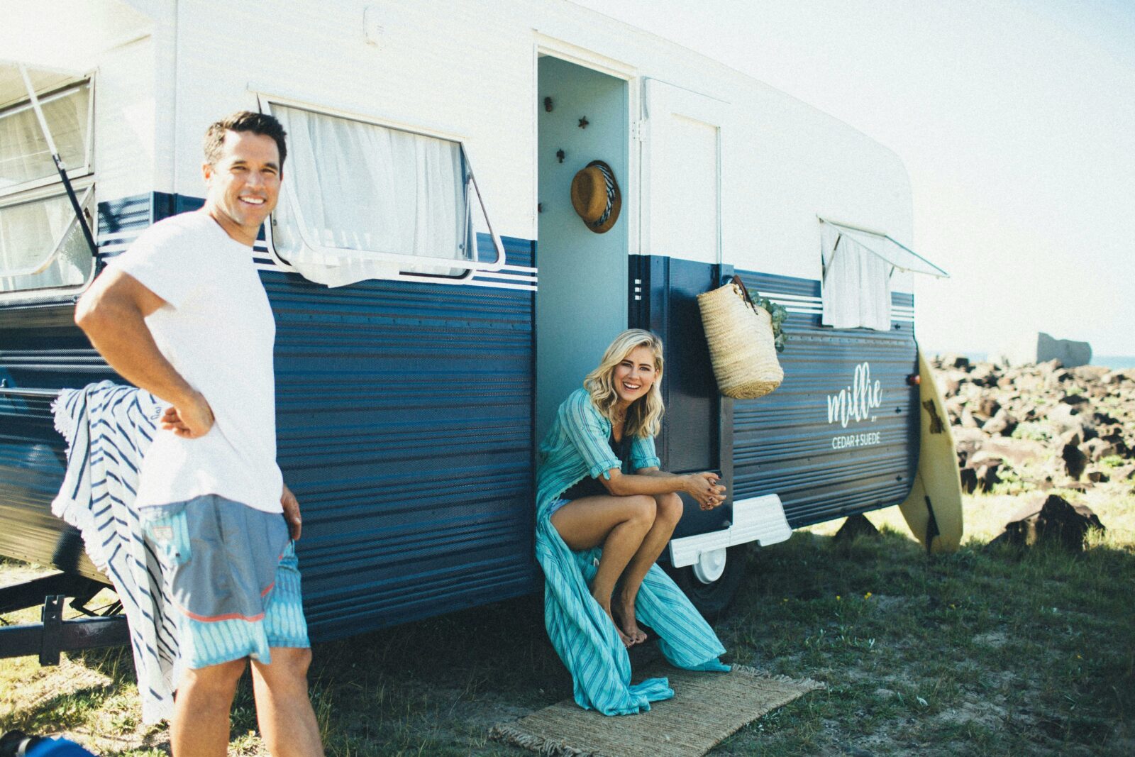 Michael & Carlene Duffy with their Vintage Caravan