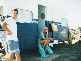 Michael & Carlene Duffy with their Vintage Caravan
