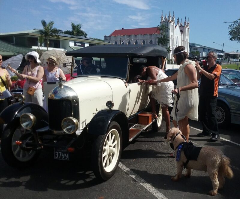 Art Deco fashions at the vintage car meet
