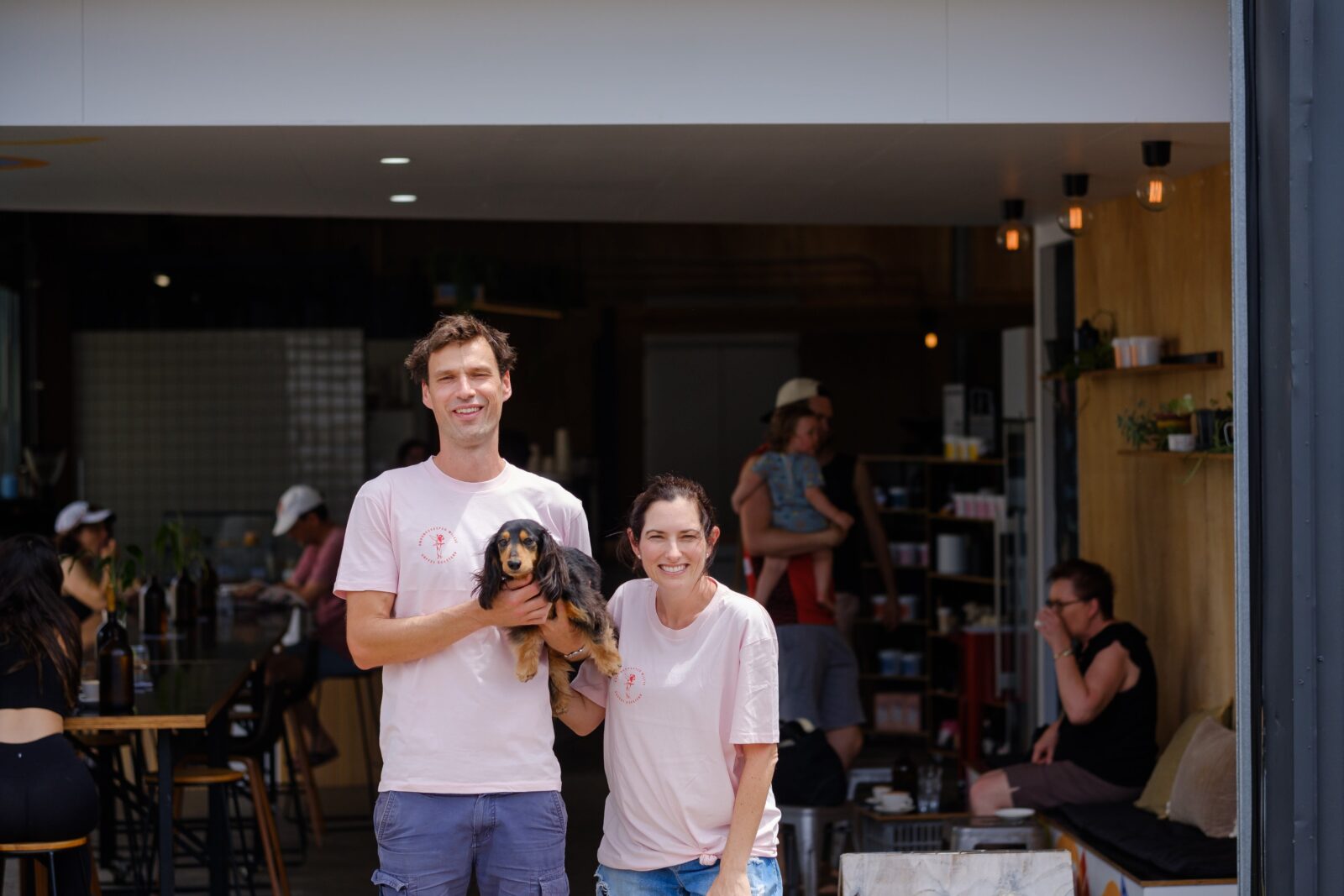 Family owned and run business, Will and Attie with dog Wallace