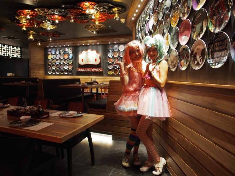 Harajuku Girls inside the dining room