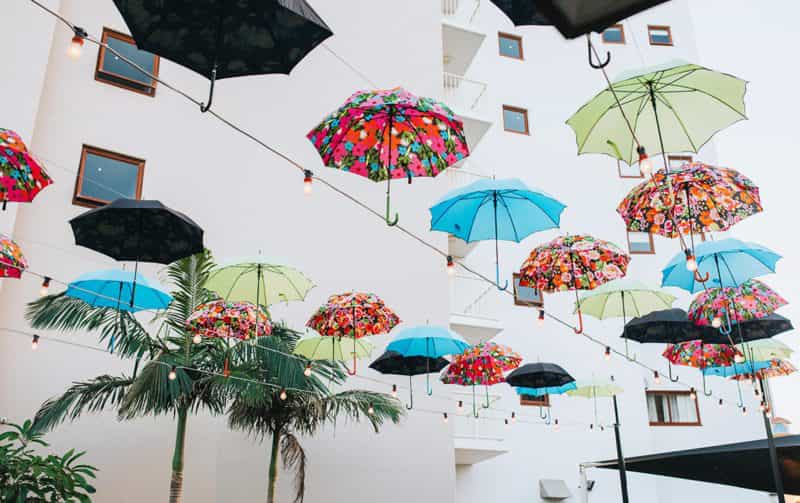 Umbrellas installation