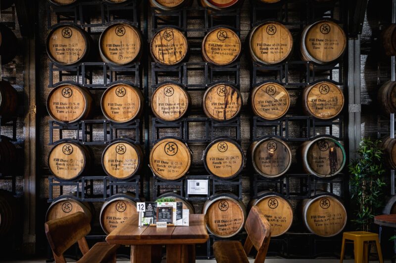 Enjoy a tasting or two in amongst the Barrels