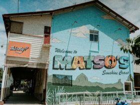 Matso's Sunshine Coast entrance mural on the side of the building