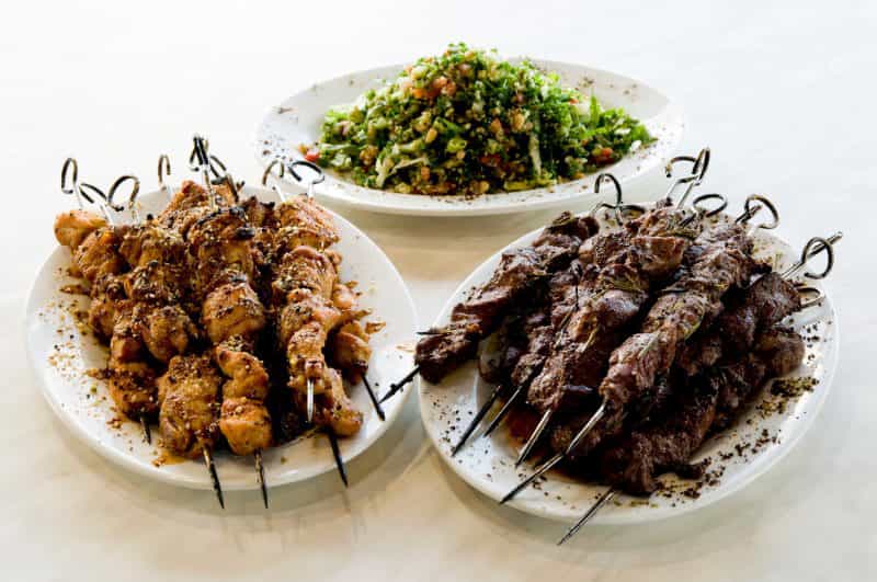 Chicken and Lamb Skewers with Tabouleh