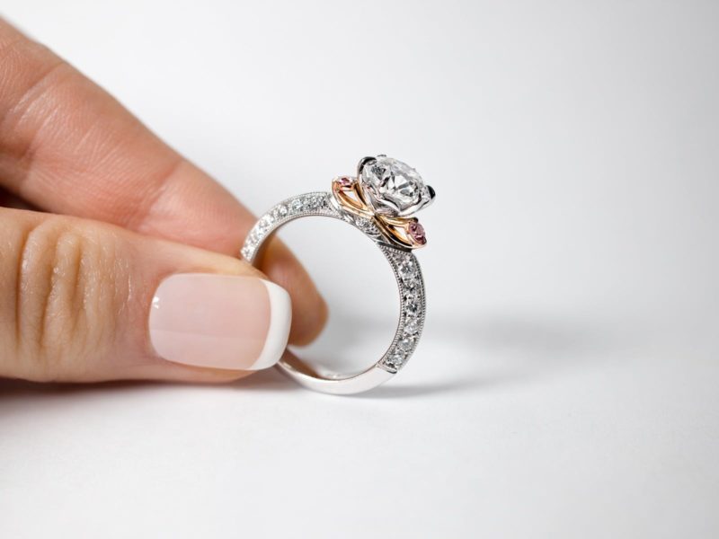 White-gold-rose-gold-custom-diamond-engagement-ring