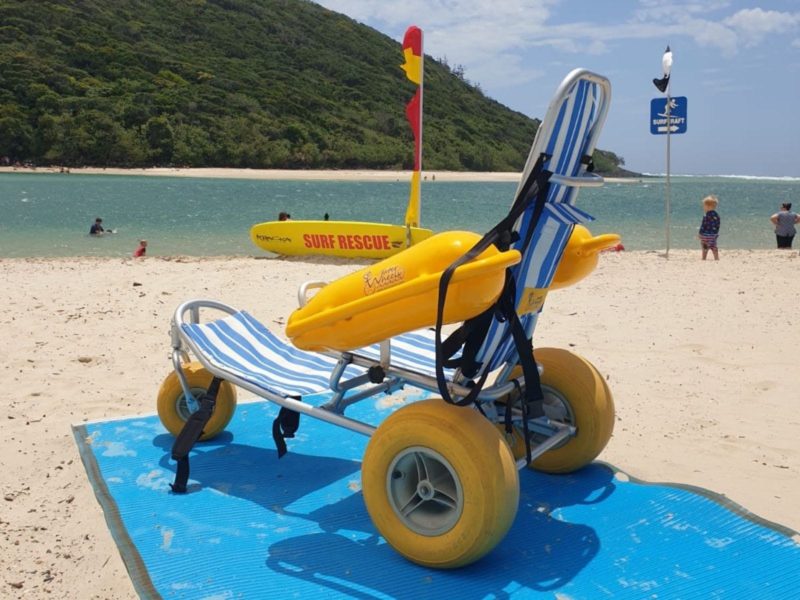 Beach wheel chairs and access mats