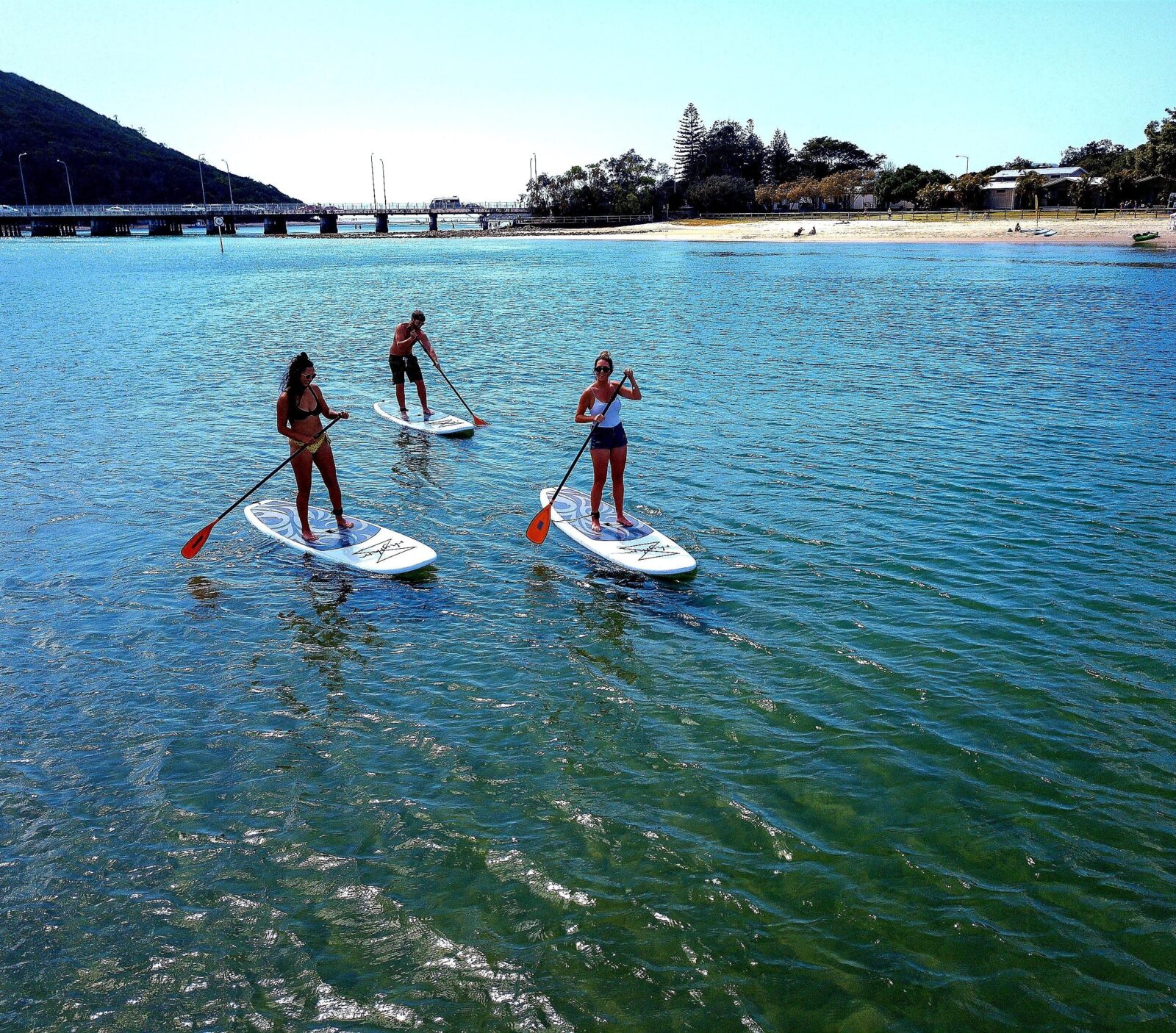 Stand up Paddle Boarding with All Coast PAddle Board Hire at Tallebudgera Creek. High Quality Paddle