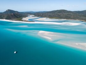 Spectacular white sandy beaches all yours to explore sailing the Whitsundays on a Bareboat Charter