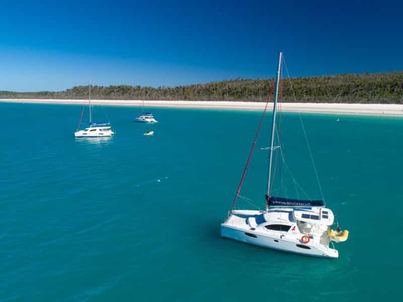 Anchored at Whitehaven Beach