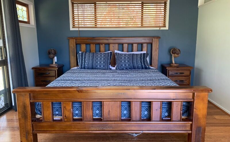 King size bed in main room.