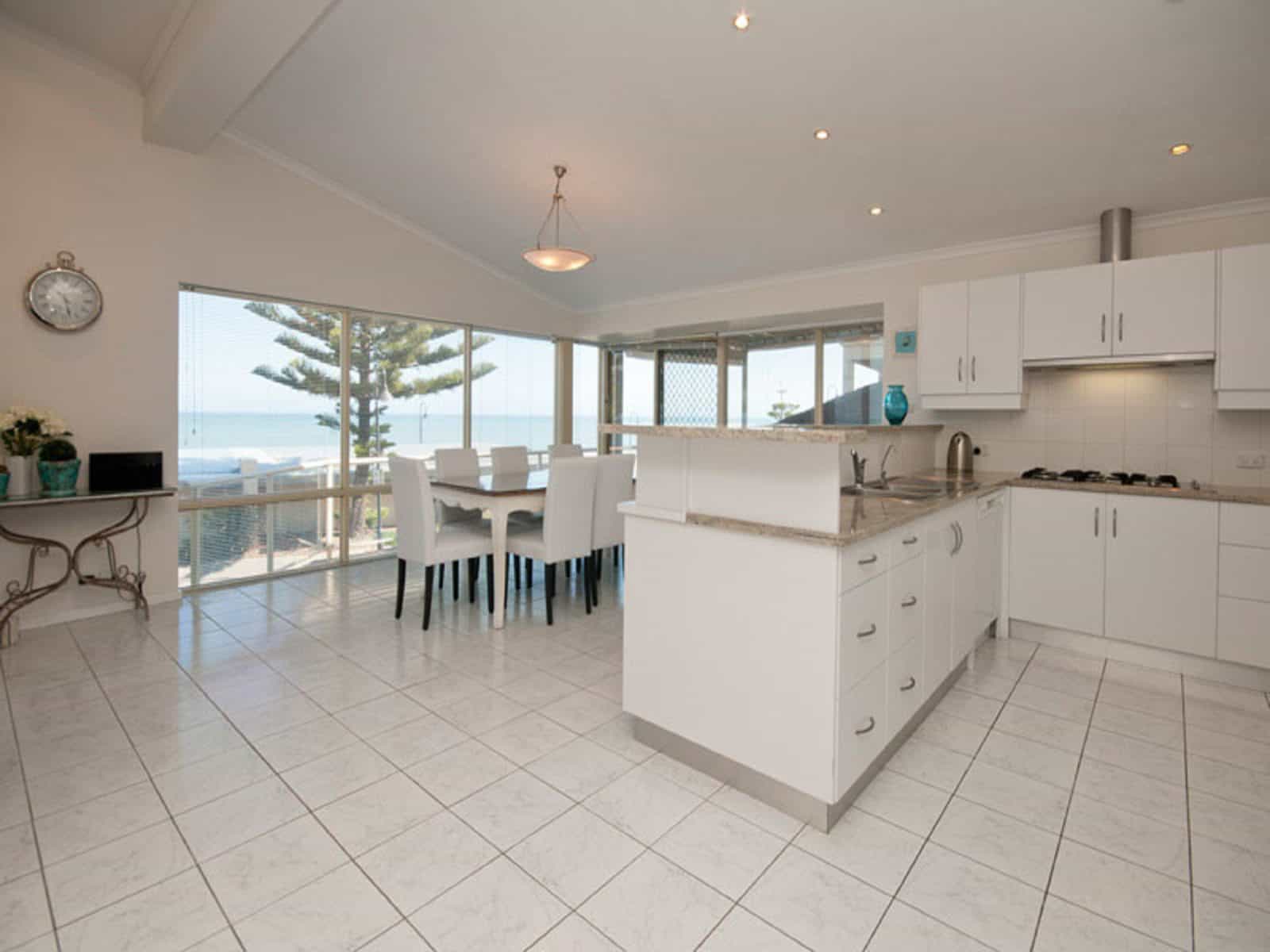 Spectacular sea views from all living areas and the kitchen.
