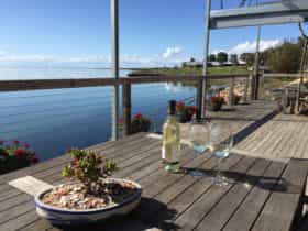 180 degree view of Streaky Bay from doi's deck.