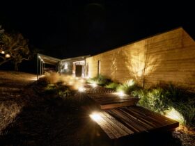 Night time at saltbush Farm luxury house under the stars