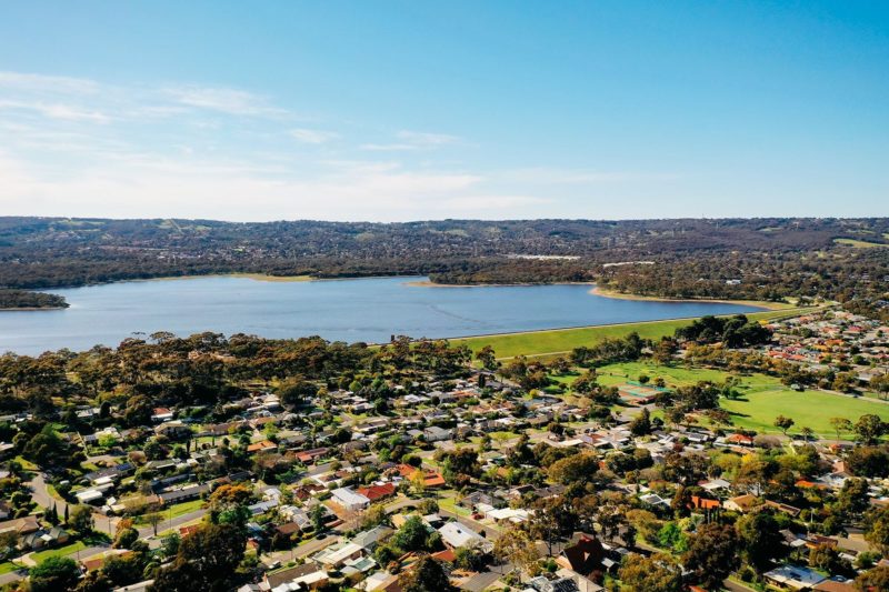 Aerial view of Happy Valley Reservoir Reserve
