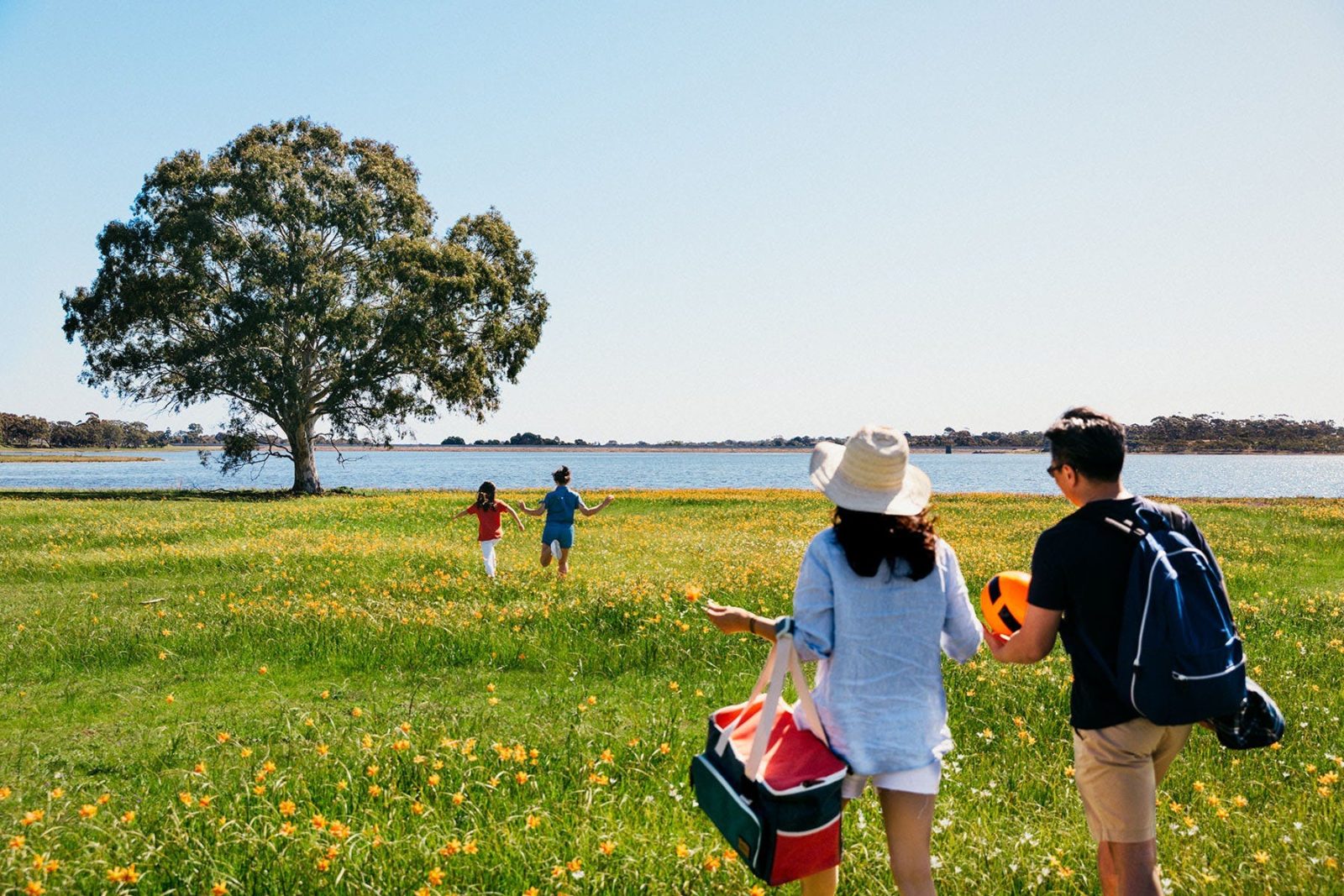 Picnicking facilities including a barbeque are available at Happy Valley Reservoir Reserve