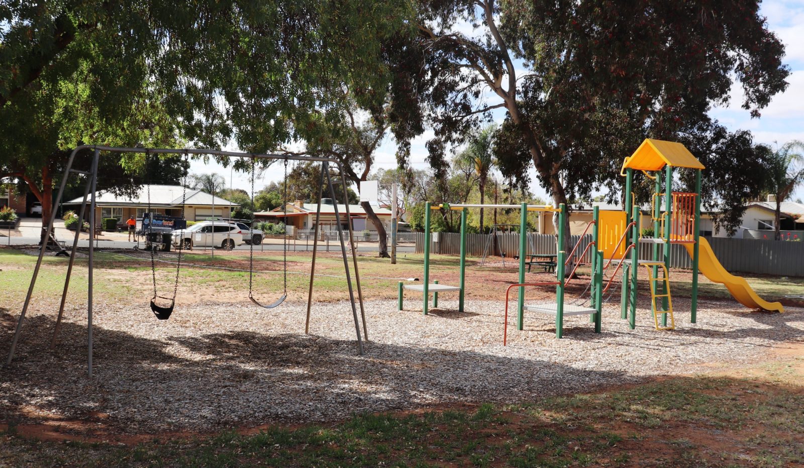 The playground has plenty of shade.