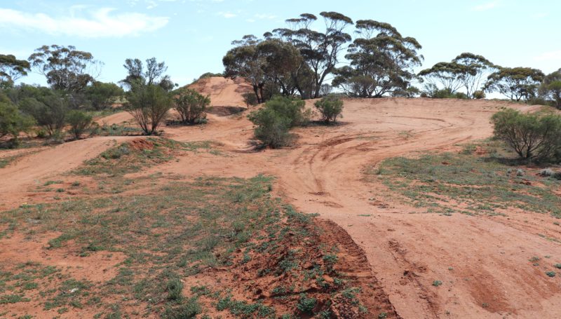 The dirt BMX track features a number of challenging corners and jumps.