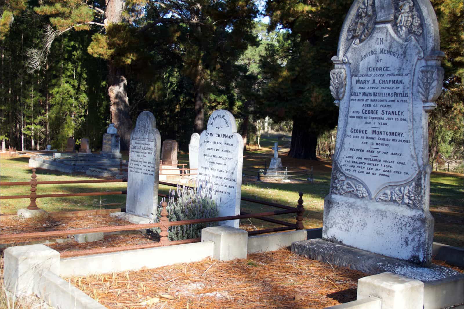 Historic gravestones from bygone times are a fascinating feature of the Lucindale Cemetery.